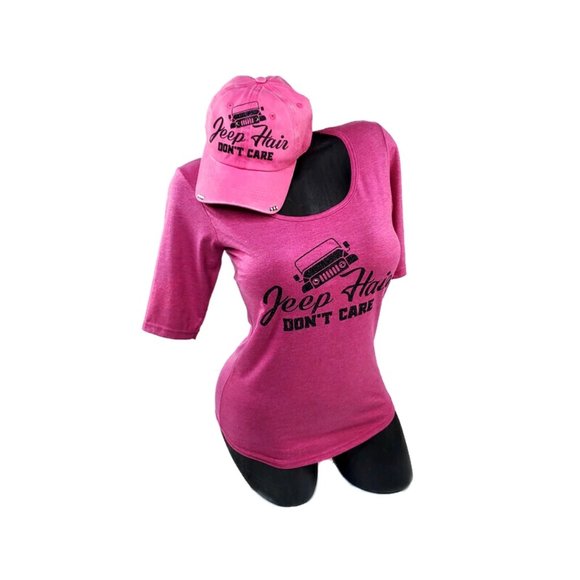 Jeep Hair Don't Care Pink Cap with Swarovski Crystals. - Picture 4 of 6